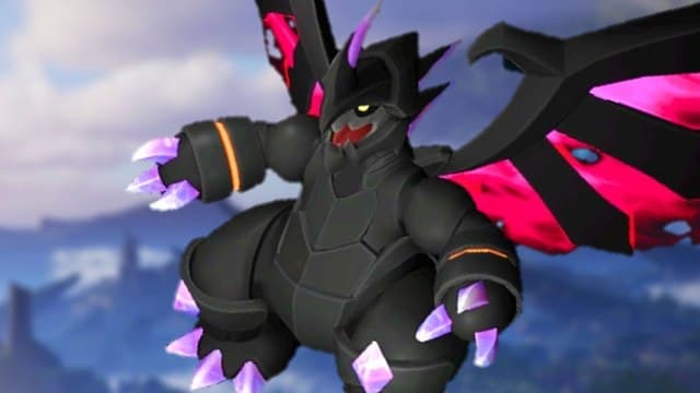 Palworld dragon-like creature with tattered black and pink wings known as Astegon