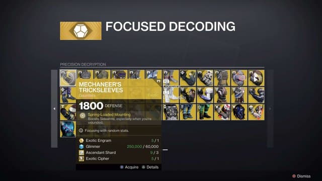 Exotic, Ascendant Shards, engram
